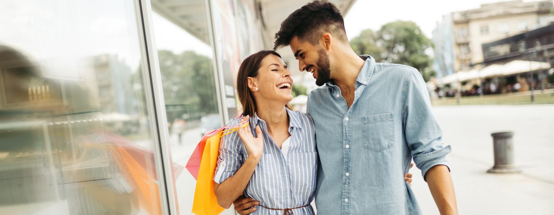 a man and woman walking together